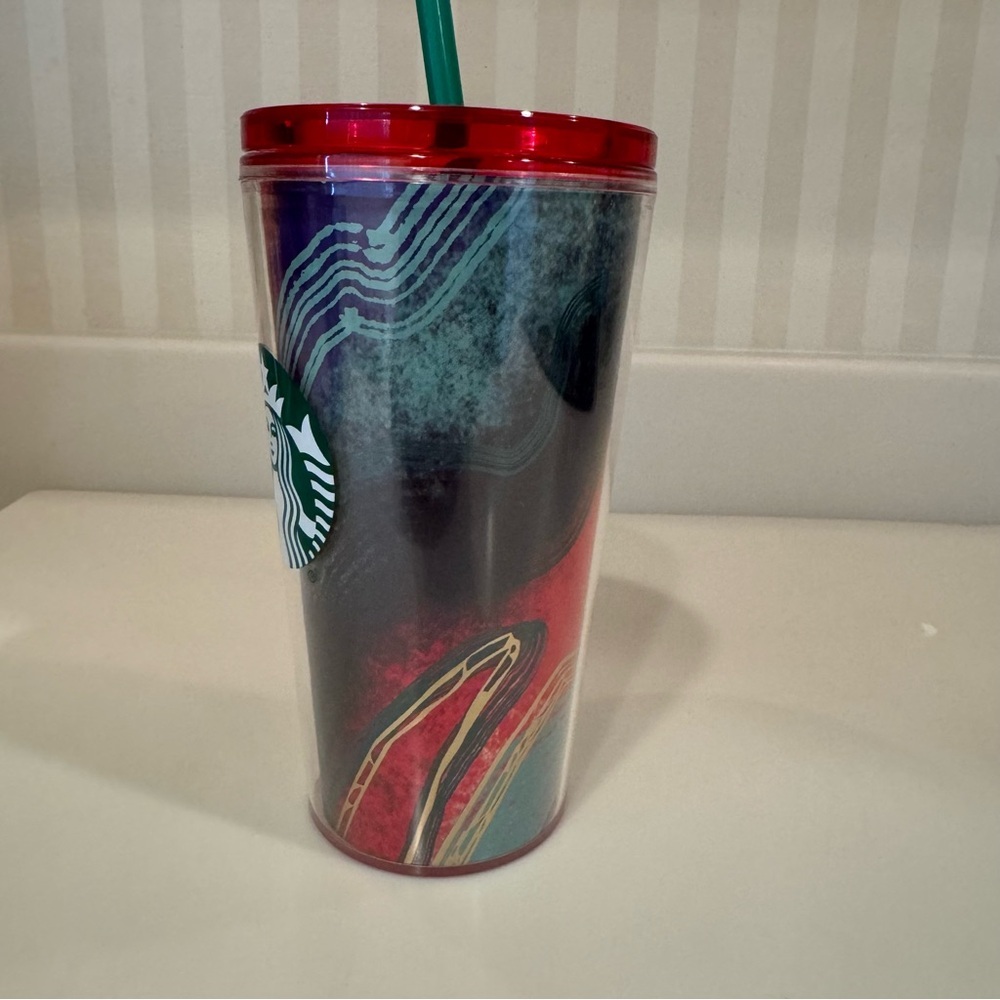 Two Starbucks 2021 16 Oz. Grande Cold Beverage Cups With Straws - Picture 12 of 15